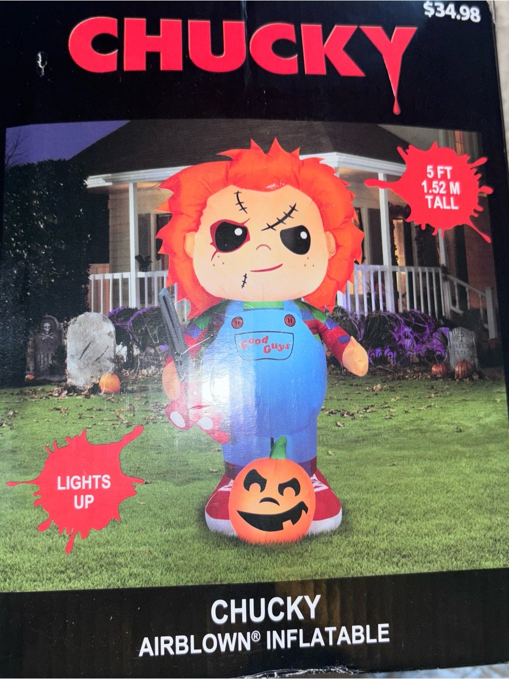 Gemmy Chucky Lawn Decor Airblown Inflatable - 5 ft tall - lights up